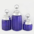 50002ORANGE - Small Round Ocean Blue Canister Set